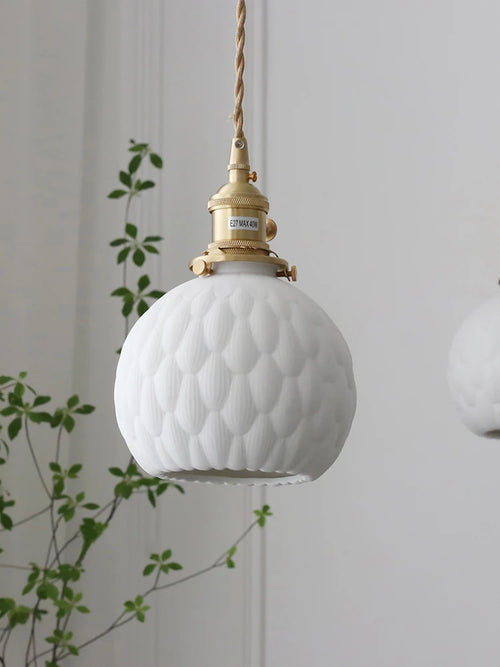 suspension japonaise en céramique artisanale pour éclairage décoratif - vue 5 sur 8