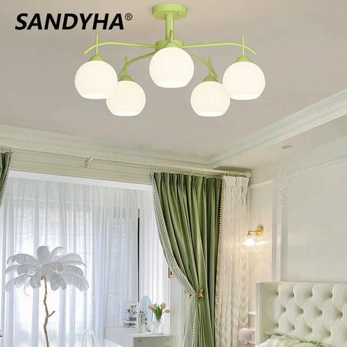 lustre led minimaliste nordique suspension sandyha en verre