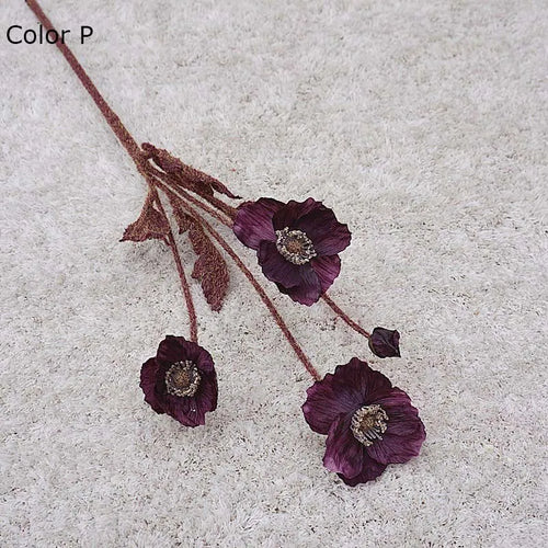 nouveau décor de jardin fleurs de pavot artificielles pour fête - vue 21 sur 26