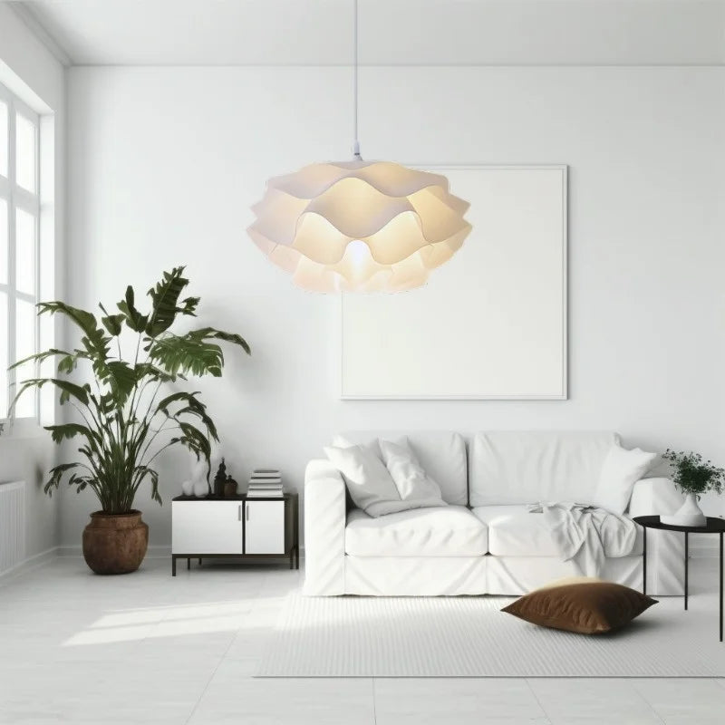 lustre moderne acrylique suspendu en forme de fleur led décoratif - vue 5 sur 8