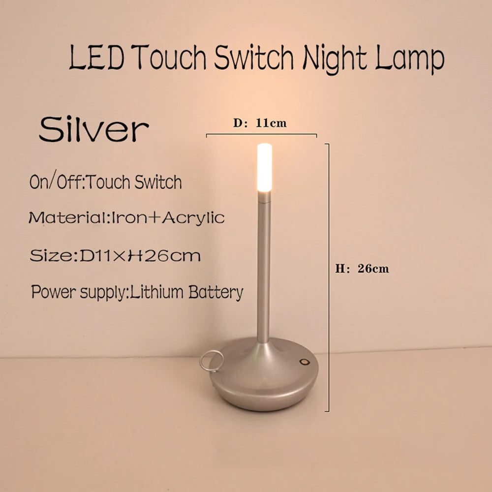 LED bougie lampe de Table de camping-car Rechargeable veilleuse tactile pour la décoration de la maison dîner atmosphère créative lampe de bureau - vue 11 sur 11