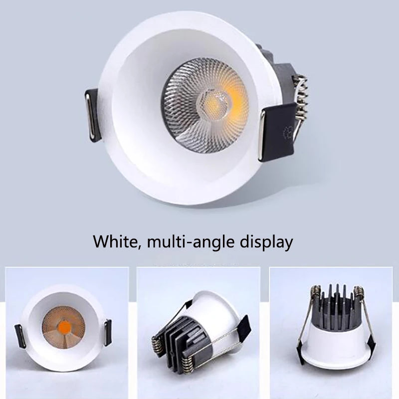 Spot Dimmable LED 3W 5W Anti-éblouissement LED LED éclairage chambre cuisine COB encastré