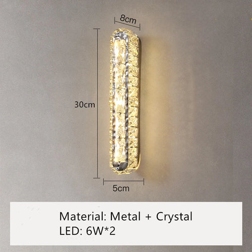 applique murale led ovale moderne en cristal pour décoration intérieure - vue 14 sur 14
