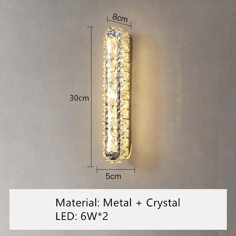 applique murale led ovale moderne en cristal pour décoration intérieure - vue 13 sur 14