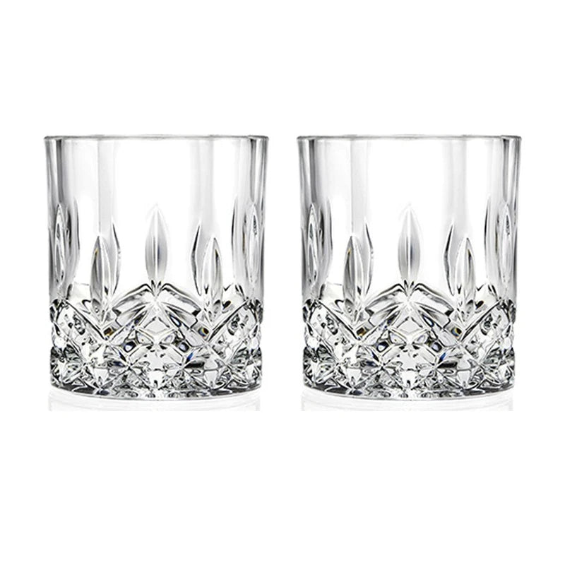 Lot verres whisky cristal relief bar maison élégant