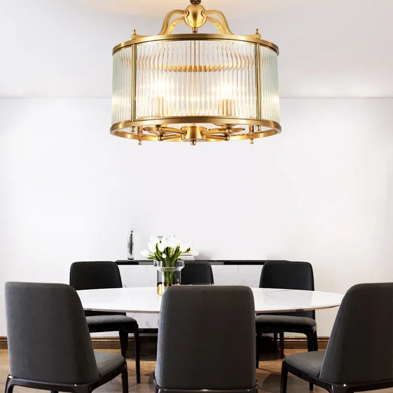 lustre moderne en cuivre avec tubes de verre led - vue 3 sur 12