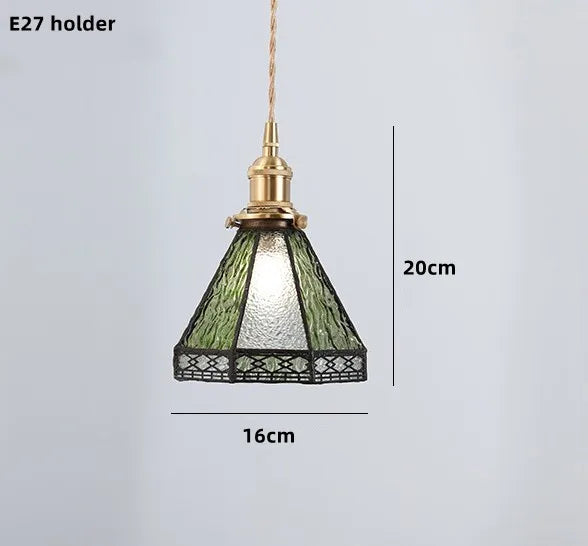suspension nordique en verre teinté et cuivre élégant - vue 12 sur 25