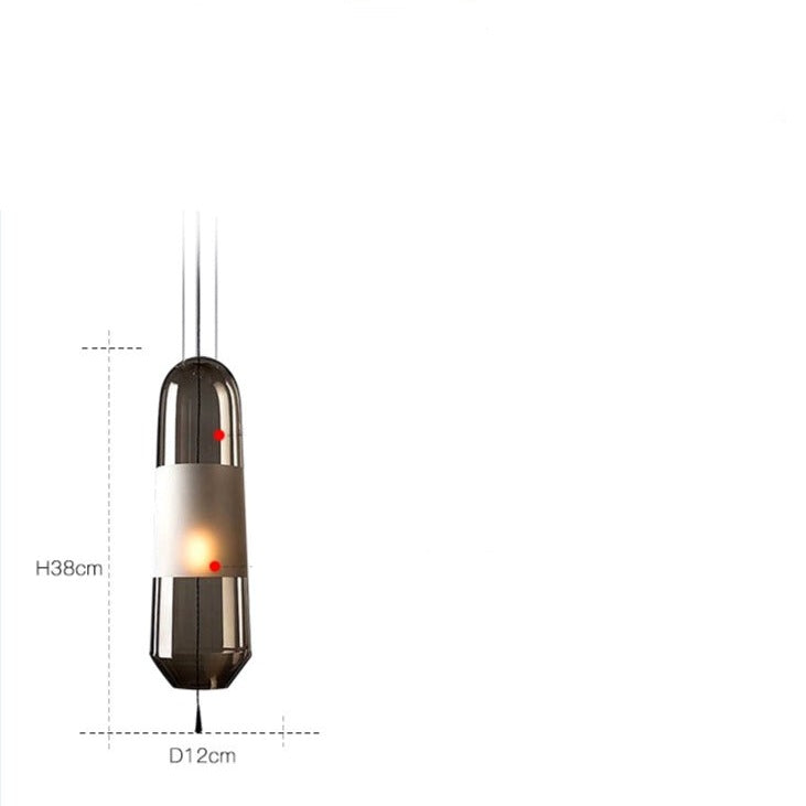 Suspension design LED avec abat-jour en verre Favia