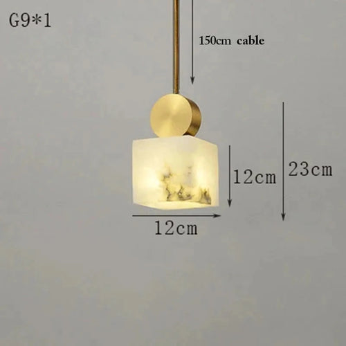 Suspension nordique en marbre et cuivre avec lumières led - vue 10 sur 10