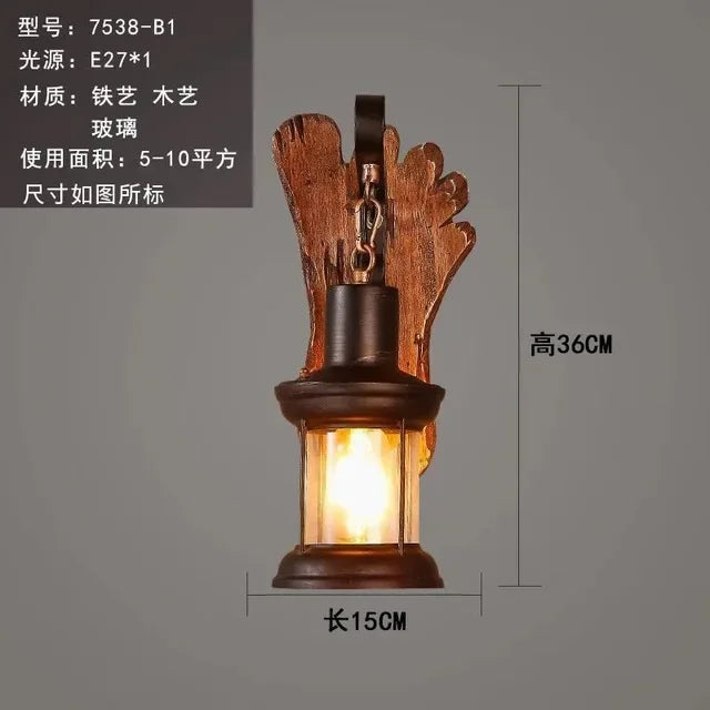 appliques murales led en bois style industriel pour décoration - vue 9 sur 21