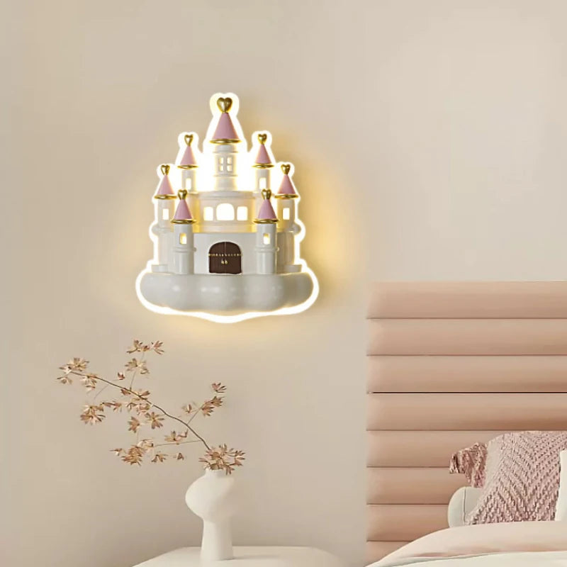 applique murale château dessin animé pour chambre enfant mignonne - vue 3 sur 7