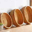 panier rond en rotin tissé pour fruits et collations