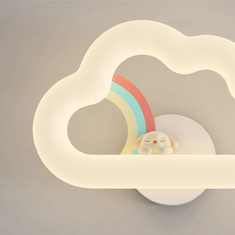 applique murale nuage arc-en-ciel à led pour chambre d'enfant - vue 5 sur 6