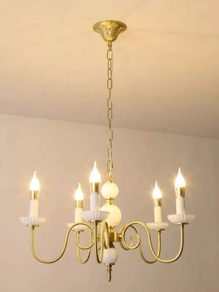 lustre en cuivre de luxe style vintage pour restaurant et salon - vue 3 sur 10