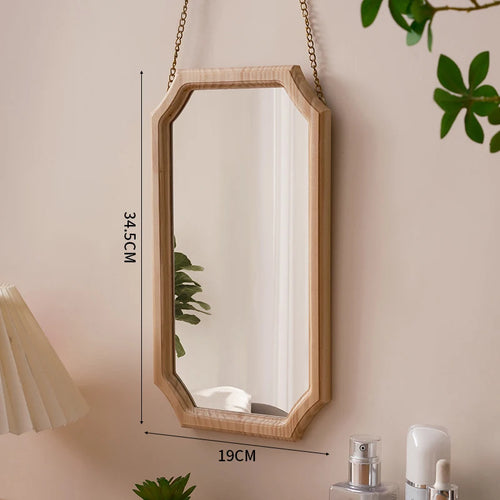 miroir vintage en bois massif miroir maquillage étanche mural antirouille - vue 9 sur 15