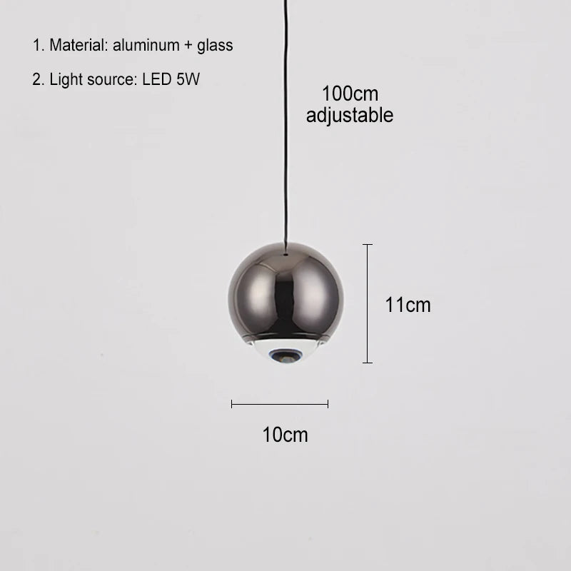 suspension lumière nordique LED lustre moderne lampe suspendue abat-jour boule éclairage intérieur décor à la maison salle à manger salon chambre - vue 6 sur 10