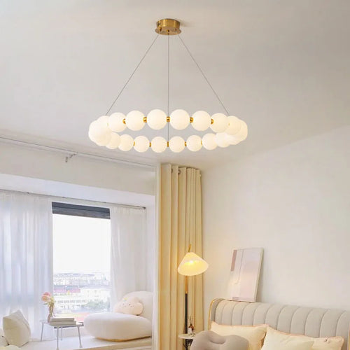 suspension en laiton design nordique led réglable - vue 3 sur 12