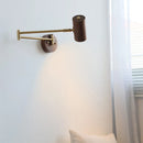 applique murale wabi-sabi à bras long pivotant avec interrupteur