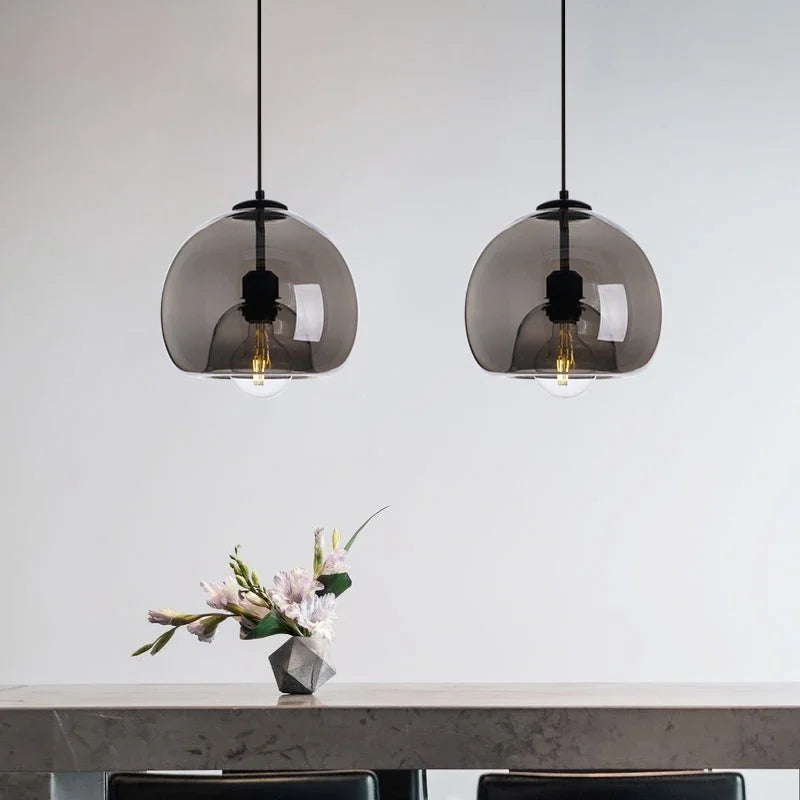 suspension moderne en verre pour décoration intérieure nordique - vue 3 sur 8