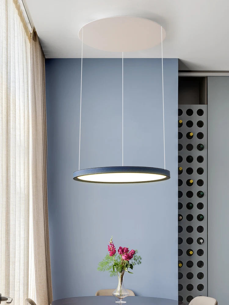Nordic Modern Minimalist Restaurant Bar, Living Room, Bedroom, Ring Chandelier, Artistic Personality, Real Leather Chandelier - vue 2 sur 10