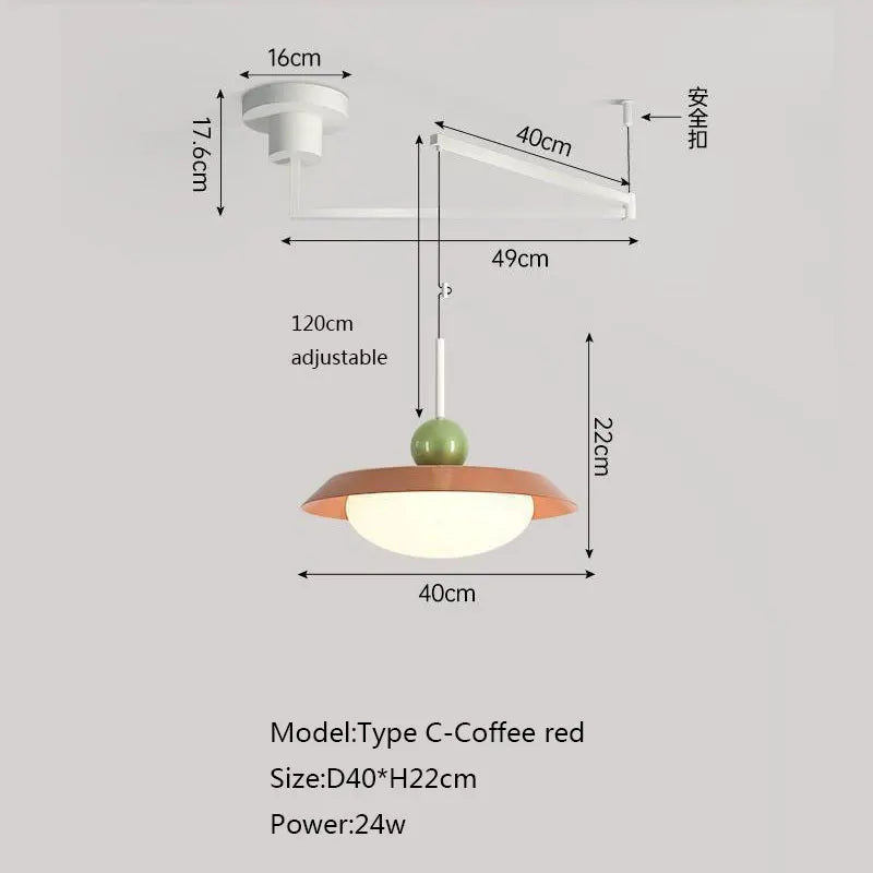 Suspension nordique led décoration maison éclairage intérieur - vue 17 sur 18