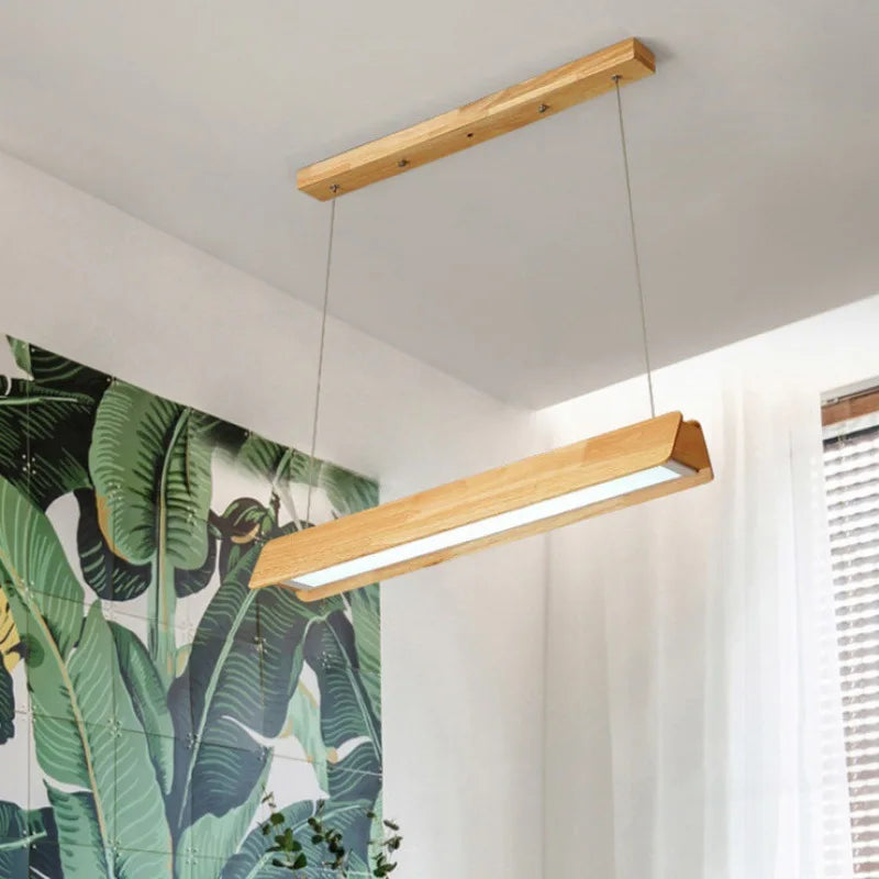 lustre de bureau simple style nordique en rondins pour magasins