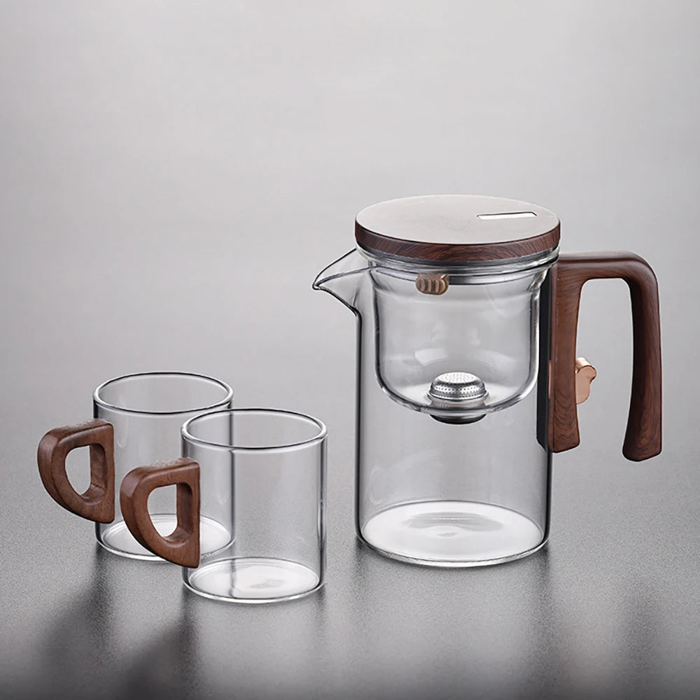Theiere en verre chauffante avec infuseur filtre magnetique