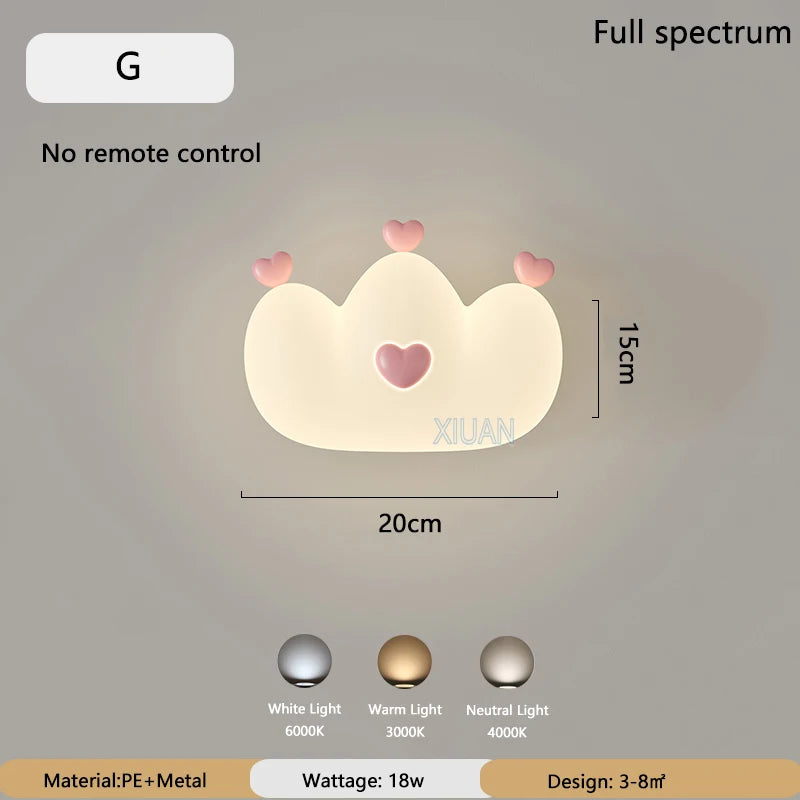 applique murale en forme de couronne rose pour filles animal veilleuse - vue 13 sur 14