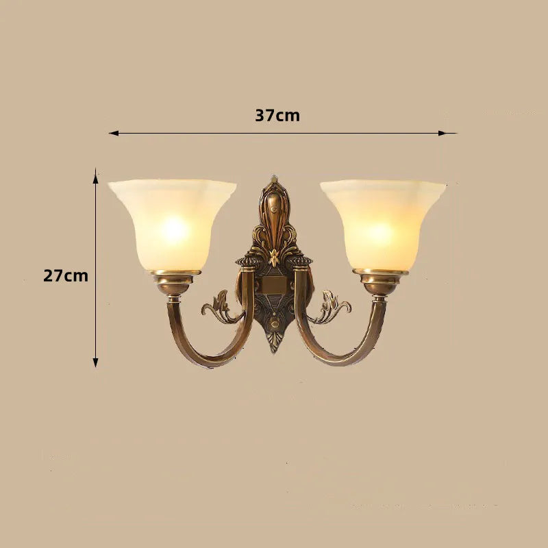 lustre vintage en cuivre avec abat-jour en verre dépoli - vue 18 sur 20