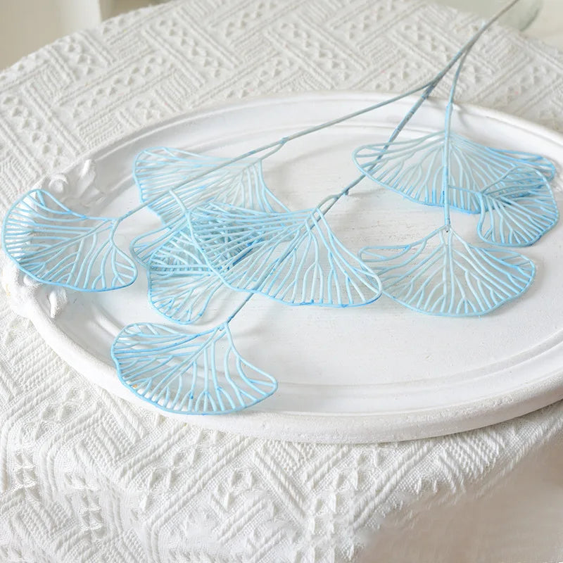 lot de feuilles artificielles ginkgo eucalyptus houx pour décoration florale - vue 11 sur 13