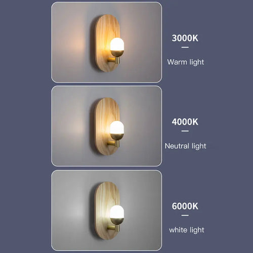 applique murale à led en bois pour décoration intérieure moderne - vue 5 sur 11