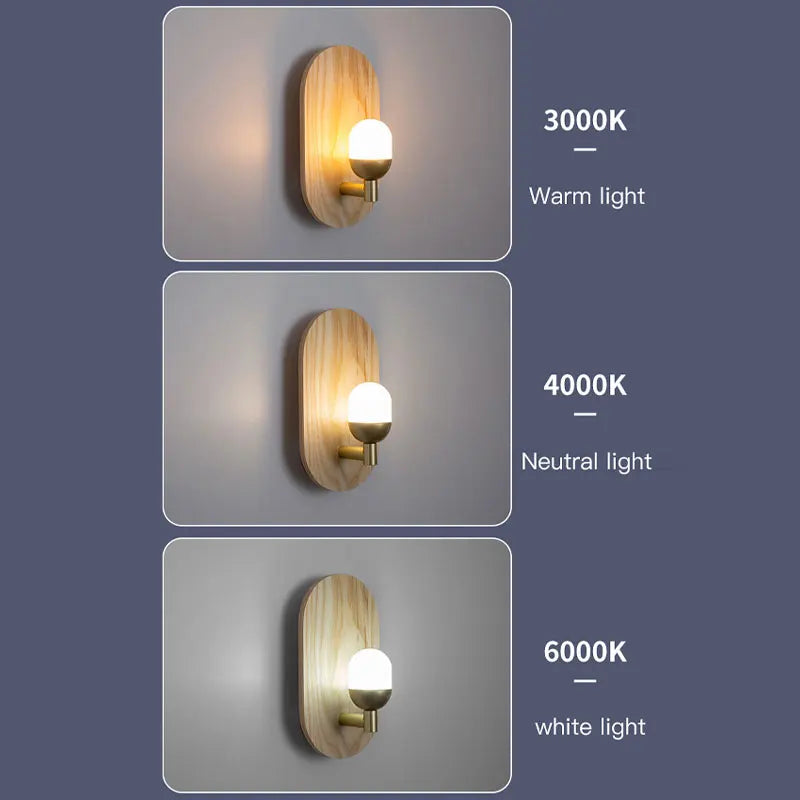 applique murale à led en bois pour décoration intérieure moderne - vue 4 sur 11