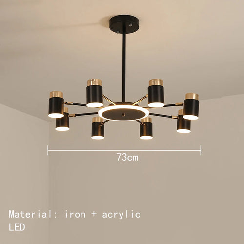 lustre led rotatif en métal avec 3 gradations suspendues - vue 11 sur 11