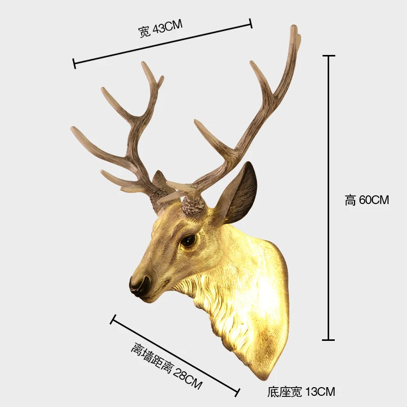 applique murale moderne en bois de cerf avec lumière led décorative - vue 10 sur 14