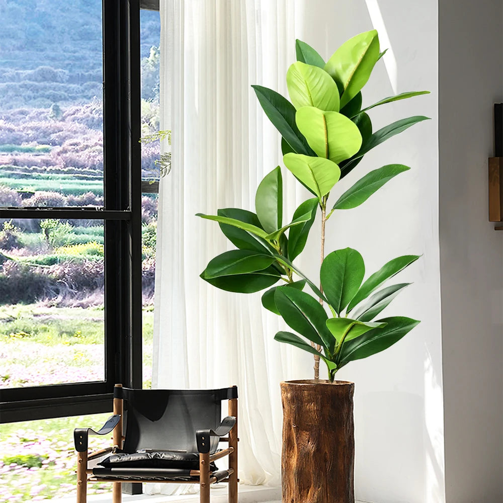 Leflos 60cm Figuier Artificiel En Pot Blanc - Arbre Tropical Décoratif Intérieur Et Cadeau Pendaison De Crémaillère