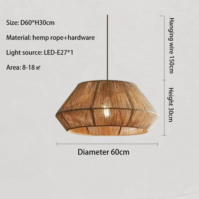 suspension en rotin japonais style wabi sabi pour espaces rustiques - vue 11 sur 16