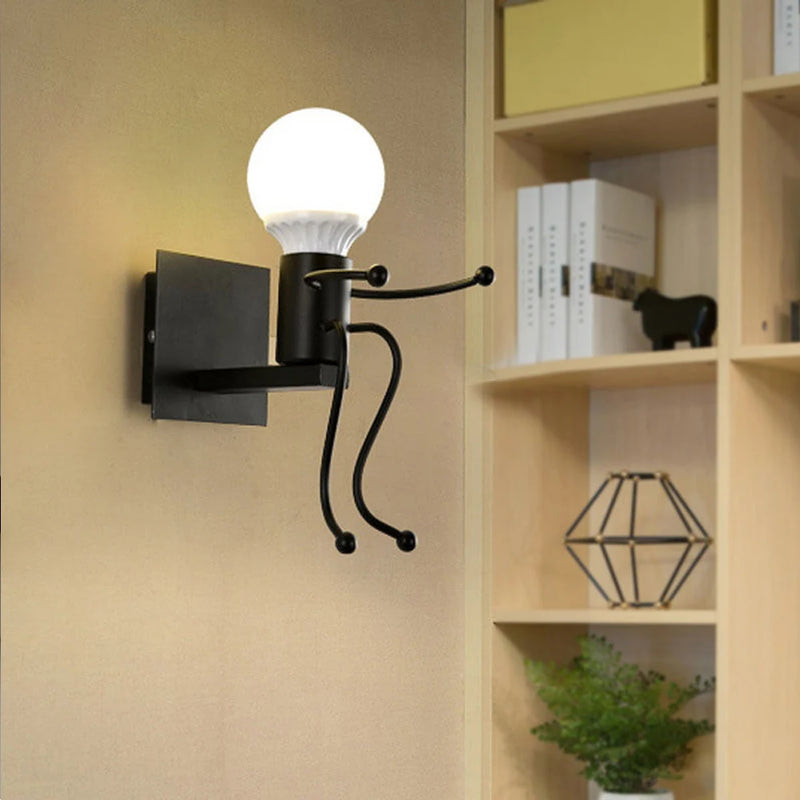 applique murale moderne petit homme led pour enfants