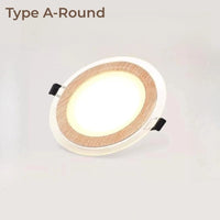 Plafonnier LED encastré Ultra-mince en Grain de bois