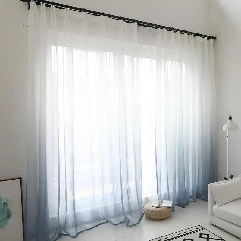 Voilage rideau tulle dégradé moderne salon chambre fenêtre - vue 7 sur 11