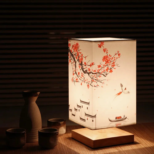 lampes de table carrées à led style chinois à intensité variable - vue 2 sur 10