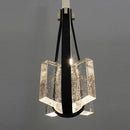 lampe suspendue en résine et cuir artificiel style 	 réglable en hauteur