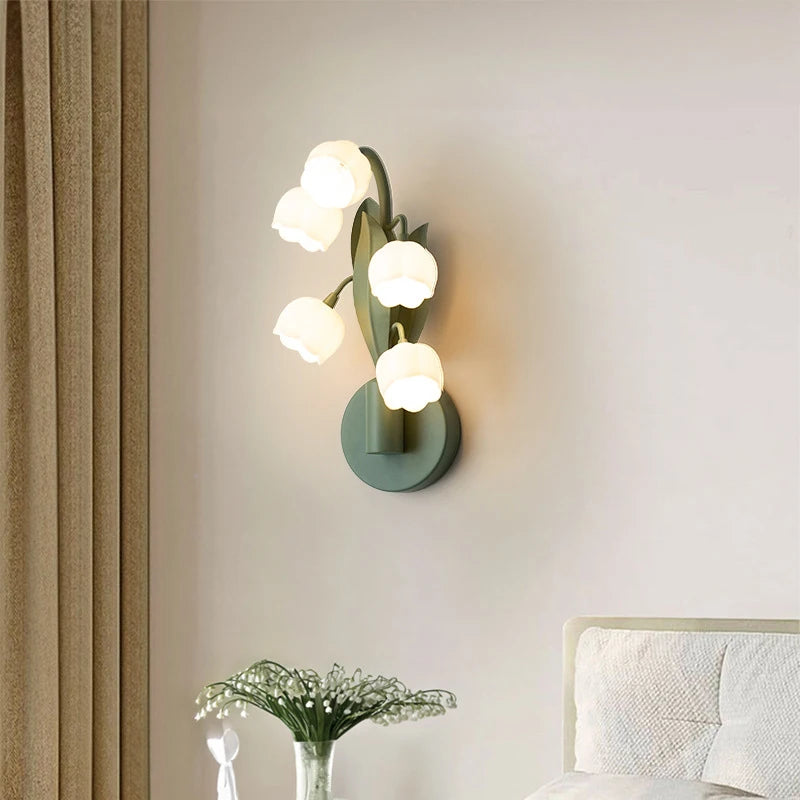 Applique murale Led style rural nordique maison fleurs muguet