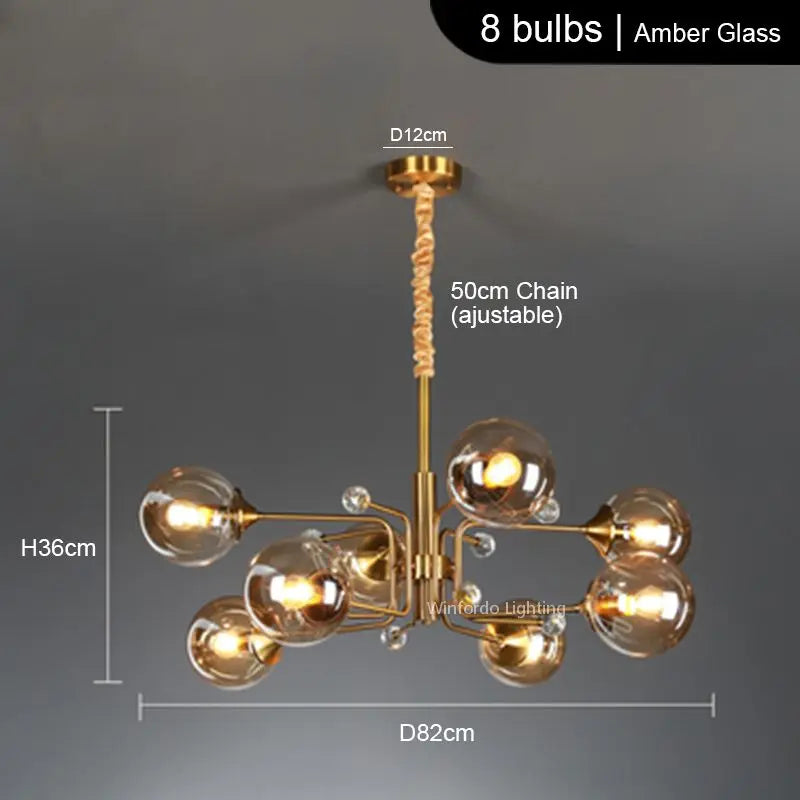 lustre led moderne 10 globes luminaire décoratif - vue 18 sur 18