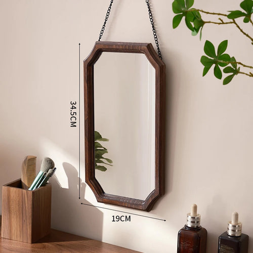 miroir vintage en bois massif pour maquillage étanche et antirouille - vue 14 sur 15