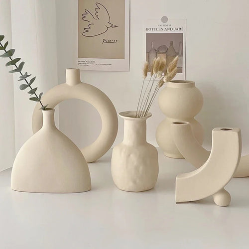 vase en céramique moderne pour fleurs séchées décoration intérieure - vue 2 sur 16
