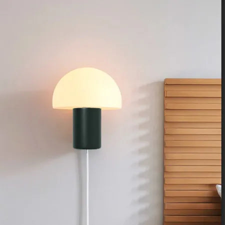 applique murale tête de lit avec prise en verre champignon - vue 4 sur 9