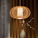 Suspension chinoise en bambou en rotin tissé créatif