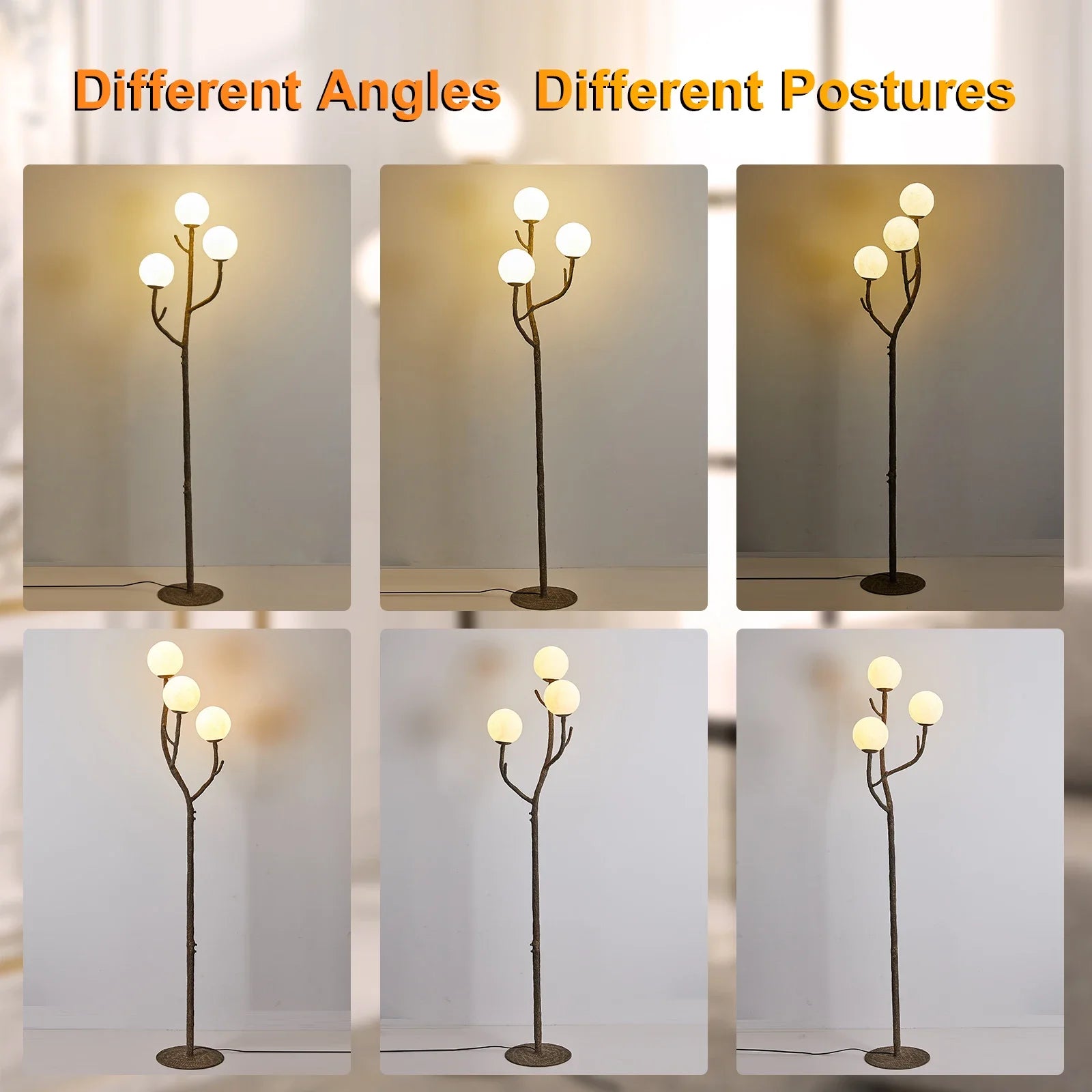 lampadaire en métal artisanal inspiré de la nature - vue 5 sur 7