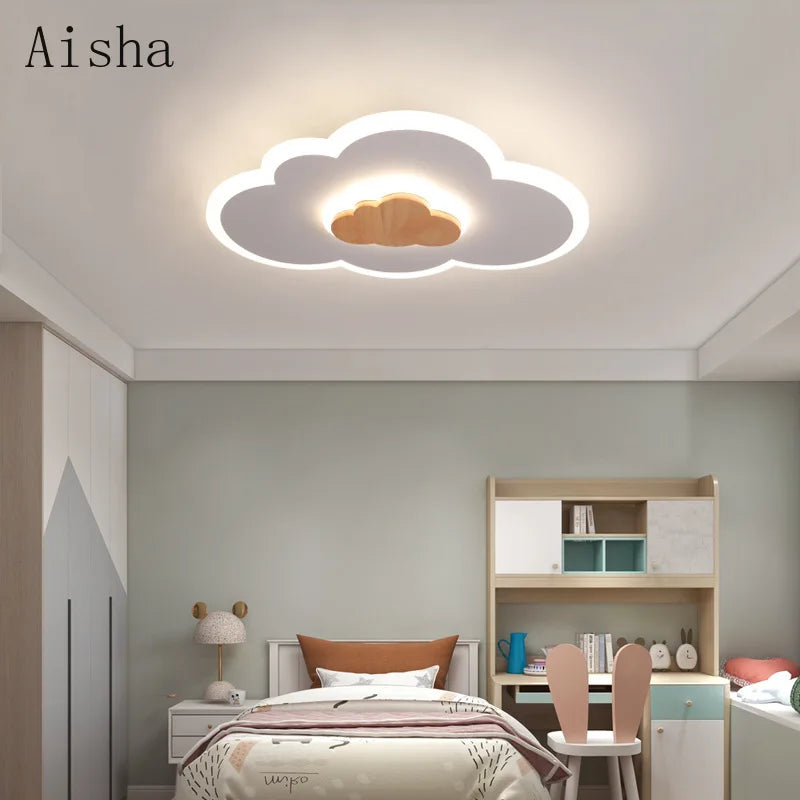 plafonnier led nuage design nordique pour chambre enfant - vue 5 sur 7