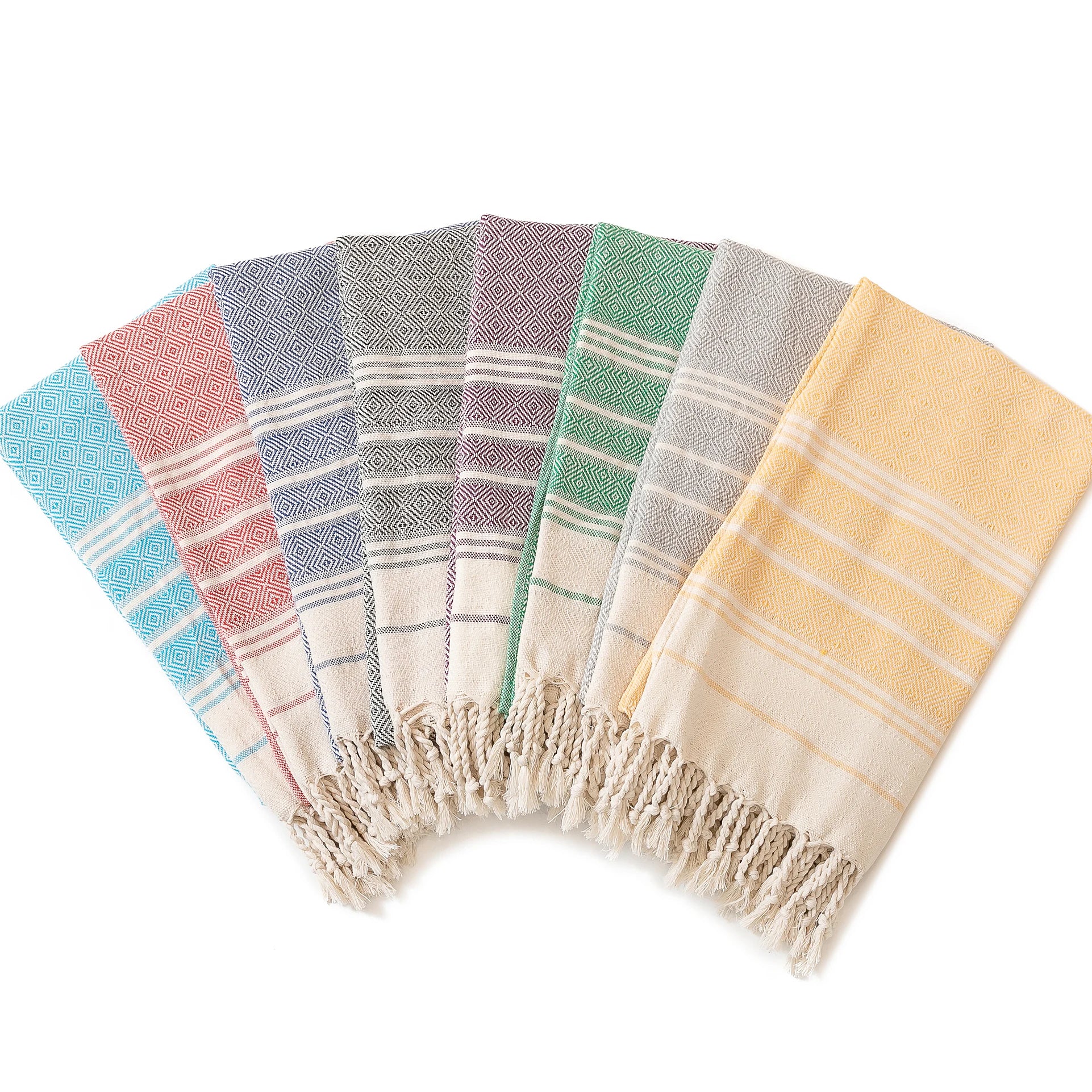 serviette de plage turque coton motif losanges rapide - vue 4 sur 6